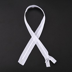 White Garment Accessories, Nylon Zipper, Zip-fastener Components, White, 50x2.4cm