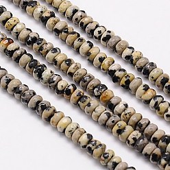 Jaspe Dalmate Naturelles dalmate jaspe perles brins, facette, rondelle, colorées, 4x2.5mm, Trou: 0.5mm