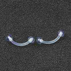 Clair Anneaux de sourcils acryliques, barre courbée, bijoux de perçage des sourcils, clair, 16.5x3mm, longueur de la barre : 1/2"(12.6mm), goupille : 18 jauge (1 mm)