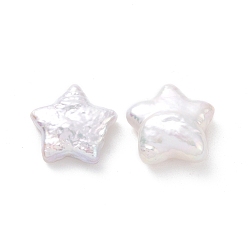 Blanco Antiguo Perlas de perlas naturales keshi, perla cultivada de agua dulce, sin agujero / sin perforar, estrella, blanco antiguo, 11.5~12x13x3.5~5.5 mm