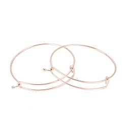 Rose Gold Ion Plating(IP) 304 Stainless Steel Bangle Making, Rose Gold, 61~62mm(2-3/8 inch)