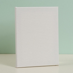 White Blank Linen Wood Primed Framed, for Painting Drawing, Rectangle, White, 24x18x1.6cm