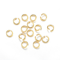Настоящее золото 18K 304 из нержавеющей стали открыты кольца прыжок, металлические разъемы для поделок ювелирных изделий и брелков, реальный 18 k позолоченный, 20 датчик, 5x0.8 мм