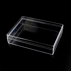 Clair Récipients de stockage de perles en plastique rectangle, clair, 16x12.5x3.8 cm