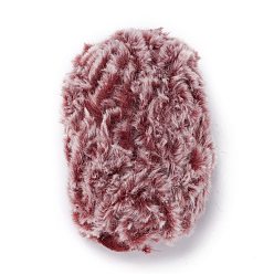 Indian Red Polyester & Nylon Yarn, Imitation Fur Mink Wool, for DIY Knitting Soft Coat Scarf, Indian Red, 4.5mm