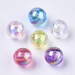 Mixed Color Transparent Acrylic Beads, AB Color Plated, Round, Mixed Color, 8mm, Hole: 1.4mm, about 1840pcs/500g
