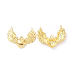 Golden Alloy Pendants, Lead Free and Cadmium Free, Wing, Golden, 28.5x36.5x5mm, Hole: 2.5mm