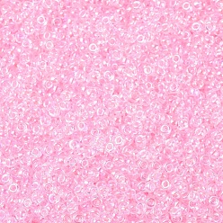 (RR266) Transparent Pink AB MIYUKI Round Rocailles Beads, Japanese Seed Beads, (RR266) Transparent Pink AB, 11/0, 2x1.3mm, Hole: 0.8mm, about 1100pcs/bottle, 10g/bottle