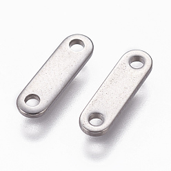 Stainless Steel Color 201 Stainless Steel Chain Tabs, Chain Extender Connectors, Oval, Stainless Steel Color, 12x3x1mm, Hole: 1.4mm