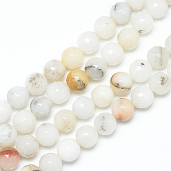 Natural Agate Natural Agate Bead Strands, Faceted, Round, 8~9mm, Hole: 1mm, about 45~47pcs/strand, 14.4~15.2 inch