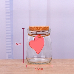Claro Recipientes de vidrio para pudín con tapa de corcho, botellas de deseos frascos de vidrio para regalos, Claro, 5.5x7 cm, capacidad: 100 ml (3.38 fl. oz)