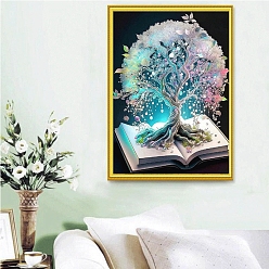 Turquoise Tree of Life DIY Diamond Painting Kits, including Resin Rhinestones, Diamond Sticky Pen, Tray Plate and Glue Clay, Turquoise, 400x300mm
