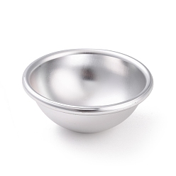 Platino Moldes de media esfera de aluminio, moldes para bombas de baño hechos a mano, molde especial de la torta, Platino, 65.5x28.5 mm, diámetro interior: 59 mm