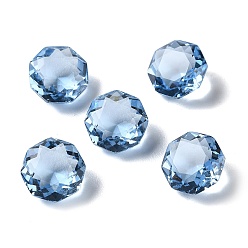 Azul Cielo Cabujones de diamantes de imitación de vidrio transparente, facetados, señaló hacia atrás, octágono, luz azul cielo, 10x10x6 mm