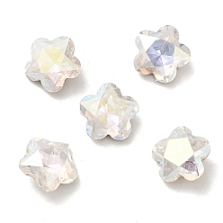 Cristal K 9 cabujones de diamantes de imitación de cristal, puntiagudo espalda y dorso plateado, facetados, flor del ciruelo, cristal, 12x6 mm