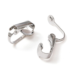 Stainless Steel Color 304 Stainless Steel Clip-on Earring Findings, Stainless Steel Color, 16x7.5x10mm