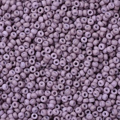(RR2025) Malva claro opaco mate Cuentas de rocailles redondas miyuki, granos de la semilla japonés, 11/0, (rr 2025) mate opaco claro malva, 2x1.3 mm, Agujero: 0.8 mm, sobre 5500 unidades / 50 g