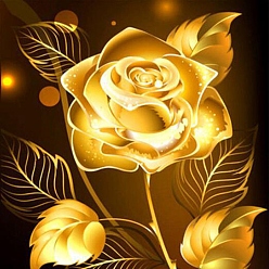 Цветок Наборы для рисования алмазов в форме прямоугольника своими руками, в том числе холст, смола стразы, алмазная липкая ручка, поднос тарелка и клей глина, роза, 400x300 мм