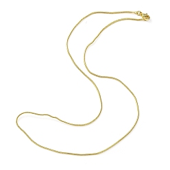 Oro Collar de cadena de serpiente redonda de latón para mujer, dorado, 17.52 pulgada (44.5 cm)
