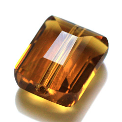 Goldenrod Imitation Austrian Crystal Beads, Grade AAA, Faceted, Rectangle, Goldenrod, 10x12x5.5mm, Hole: 0.9~1mm