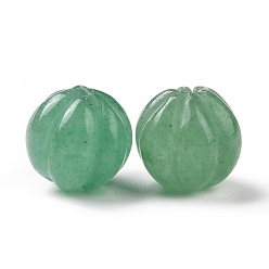 Зеленый Авантюрин Естественный зеленый бисер авантюрин, осенняя тема, тыква, 8~8.5x7.5~8 мм, отверстие : 1.2 мм