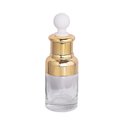 Blanc Fumé Flacons compte-gouttes en verre vides, pour huiles essentielles d'aromathérapie de laboratoire chimique, avec couvercle en plastique, bouteille rechargeable, blanc, 10x3.8 cm, capacité: 20 ml (0.68 fl. oz)