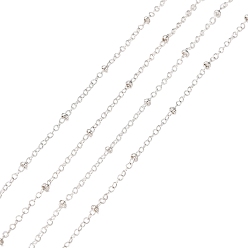 Серебро Гальванические латунные кабельные цепи, спутниковые сети, пайки, с катушкой, , серебряный цвет гальваническим, 2 мм, около 328.08 футов (100 м) / рулон