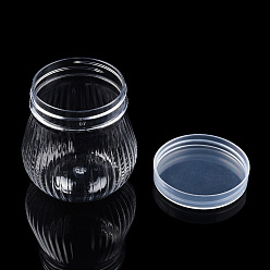 Clear Plastic Bead Storage Containers, Screw Top Bead Jars, Lantern Shape, Clear, 6.75x7cm, Inner Size: 6.1x6.6cm
