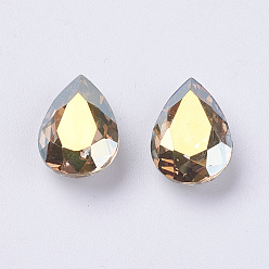 Sol Imitación cristal austriaco de diamantes de imitación, Grado A, puntiagudo espalda y dorso plateado, lágrima, sol, 18x13x6.5 mm