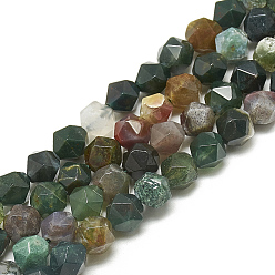 Indian Agate Natural Indian Agate Beads Strands, Faceted, Round, 7.5~8x7~8x7~8mm, Hole: 1mm, about 47pcs/14.9 inch