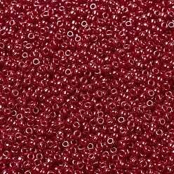 (RR426) Непрозрачный Красный Блеск Миюки круглые бусины рокайль, японский бисер, 8/0, (rr 426) непрозрачный красный блеск, 8/0, 3 мм, отверстие : 1 мм, Около 2111~2277 шт / 50 г