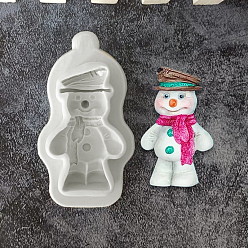 Snowman Christmas Theme DIY Food Grade Silicone Molds, Fondant Molds, Resin Casting Molds, for Chocolate, Candy Making, Snowman, 115x62x19.5mm