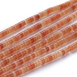 Red Aventurine Natural Red Aventurine Beads Strands, Heishi Beads, Flat Round/Disc, 4~4.5x2~2.5mm, Hole: 0.7mm, about 150~160pcs/strand, 15 inch(38cm)