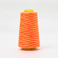 Оранжевый 40 s / 2 нить для машинной вышивки, космическое крашение градиентного цвета полиэфирная швейная нить, для универсальных машинных игл размера 11/14, оранжевые, 110x58 мм, 3000 ярдов / рулон