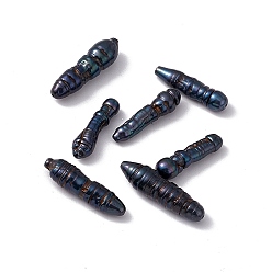 Black Baroque Natural Keshi Pearl Beads, Column, Dyed, Black, 18~23x4.5~6.5mm, Hole: 0.6mm