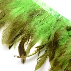 Olive Terne Plumes de mode accessoires de costumes brin de tissu, vert olive, 110~300x28~62mm, à propos 10yard / sac