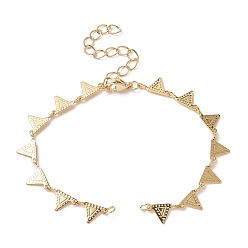 Golden Brass Triangle Charm Bracelet Making, with Lobster Clasp, for Link Bracelet Making, Golden, 6-1/4 inch(16cm)