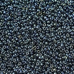 (RR456) Gunmetal Iris Cuentas de rocailles redondas miyuki, granos de la semilla japonés, (rr 456) iris de bronce, 11/0, 2x1.3 mm, agujero: 0.8 mm, sobre 1100 unidades / botella, 10 g / botella