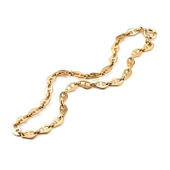 Chapado en Oro Real 18K 304 collares de cadena enlace mariner acero inoxidable, con cierres de anillo de latón primavera, real 18 k chapado en oro, 16-1/4 pulgada (41.2 cm)