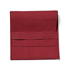Dark Red Microfiber Jewelry Pouches, Foldable Gift Bags, for Ring Necklace Earring Bracelet Jewelry, Square, Dark Red, 10.1x9.8x0.3cm