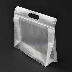 Clair Sac de fermeture à glissière en plastique, pochette en plastique debout, sacs refermables, avec fenêtre, clair, 21.3x28x0.08 cm