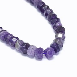 Amethyst Natural Amethyst Beads Strands, Faceted, Rondelle, 8x5~8mm, Hole: 0.8mm, about 64~80pcs/strand, 15.7 inch(40cm)