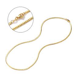 Real 18K Gold Plated Brass Curb Chain Necklaces, with Lobster Claw Clasps, Long-Lasting Plated, Real 18K Gold Plated, 18.50 inch(47cm), 3mm
