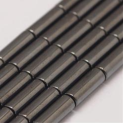 Magnetic Hematite Grade AA Magnetic Synthetic Hematite Bead Strands, Tube, 3x9mm, Hole: 0.5mm, about 44pcs/strand, 16 inch