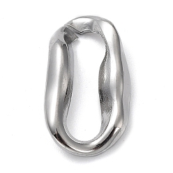 Stainless Steel Color 304 Stainless Steel Linking Rings, Irregular Oval Connector, Stainless Steel Color, 18.5x10x2mm, Inner Diameter: 14x4mm