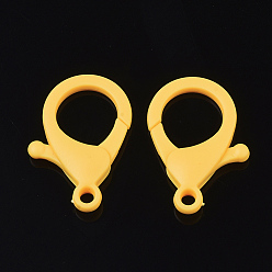 Amarillo Cierres de pinza de langosta de plástico, amarillo, 35x24.5x6 mm, agujero: 3 mm