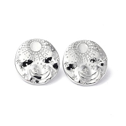 Stainless Steel Color 304 Stainless Steel Sun with Moon Stud Earrings for Women, Stainless Steel Color, 20.5x20mm, Pin: 0.7mm