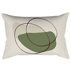 Round Green Series Nordic Style Geometry Abstract Polyester Throw Pillow Covers, Cushion Cover, for Couch Sofa Bed, Rectangle, Round, 300x500mm