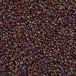 (RR2461) Transparent Dark Topaz AB Cuentas de rocailles redondas miyuki, granos de la semilla japonés, 11/0, (rr 2461) topacio oscuro transparente ab, 2x1.3 mm, Agujero: 0.8 mm, sobre 5500 unidades / 50 g