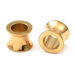Golden Ion Plating(IP) 202 Stainless Steel European Beads, Large Hole Beads, Golden, 10x8mm, Hole: 6.5mm